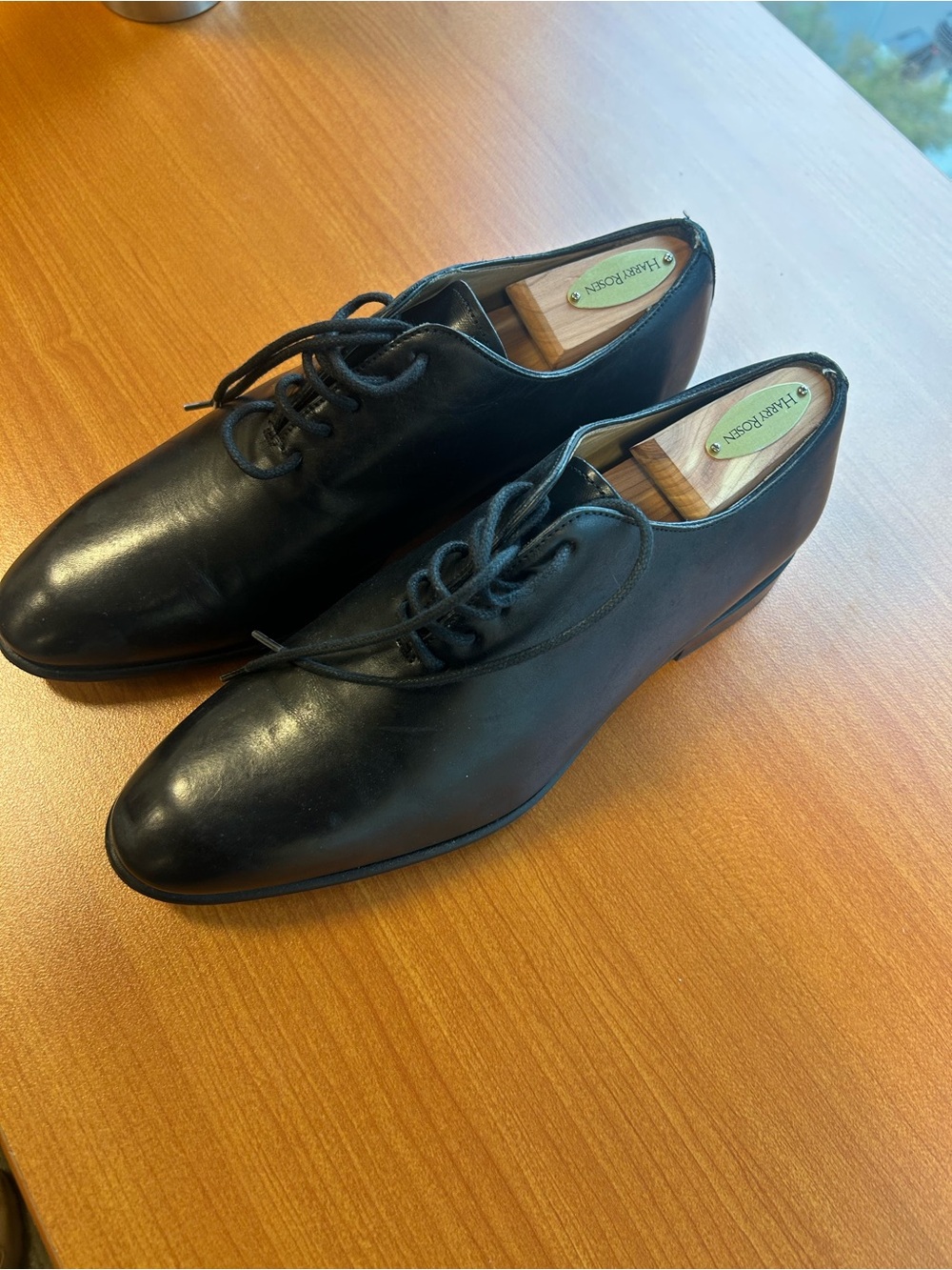 Classic Black Leather Derby Shoes for Men